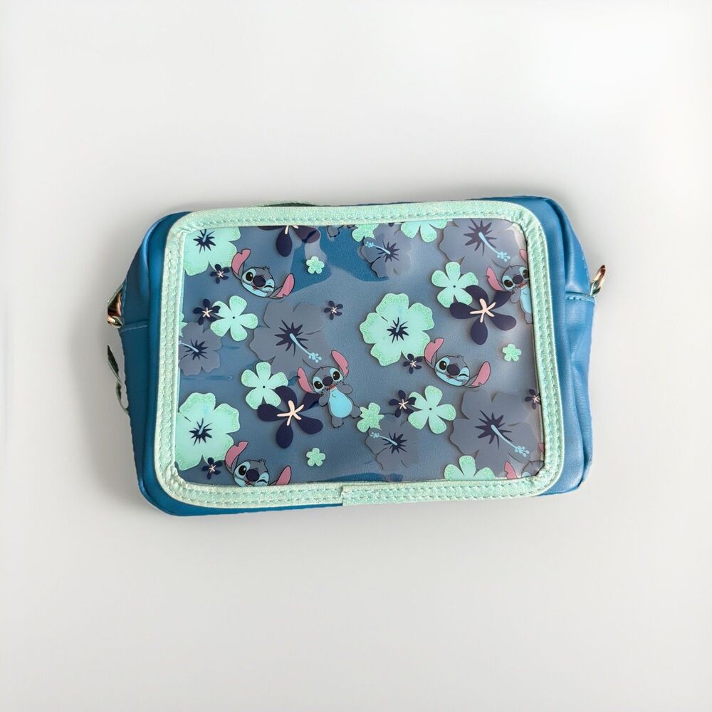 Authentic Disneyland Lilo And Stitch Purse Flowers Crossbody Adjustable Strap